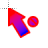Red and blue pointy unavaible cursor