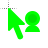 Green filled person cursor