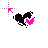 pink and black heart cursor