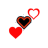 hearts diagonal resize left cursor
