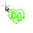 neon green flame fire drain gang D&G logo heart bladee cursor