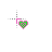 pink and neon green heart  cursor