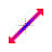 Red and blue pointy diagnoal resize 2 cursor