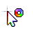 Rainbow Background Black Outline cursor
