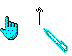 3D cyan pack 3 Cursors preview