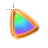 Right Flowing Rainbow Gold Triangle cursor