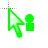 Green person cursor