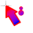 Red and blue pointy person cursor
