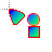 Colour smooth triangle person cursor