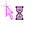 Pink work in back cursor