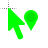 Green filled location cursor