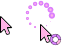 Pink to Purple animated 3 piece Cursors preview