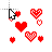 Hearts cursor