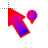 Red and blue pointy location cursor
