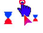 red and blue Cursors preview