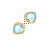 Diagonal 2 crystal hearts cursor