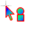 Colour tail person cursor