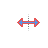 Red - Blue Sideways Resize cursor