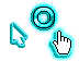 Flashing Neon Aqua and Clear Cursors preview