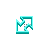 Flashing Neon Aqua and Clear Diagonal Resize 2 cursor