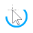Crescent Circle Trans Blue cursor