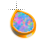 Right red-blue opal in gold cursor