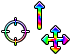 Rainbow 3D Tailless Cursors cursor preview