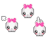 Kawaii Black and Pink Heart Cursors preview