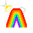 rainbow with cloud and sun cursor