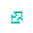 Flashing Neon Aqua and White Diagonal Resize 2 cursor