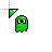 Pac Man Ghost Green Front cursor