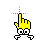 Amarillo mano cursor