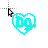 neon light blue gang D&G logo heart bladee cursor