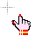 Mouse with red things cursor