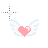 Pink Heart w- Wings cursor