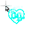 neon light blue flame fire drain gang D&G logo heart bladee cursor