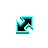 Flashing Neon Aqua and Black Diagonal Resize 2 cursor