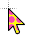 Yellow Cursor With Pink Dots cursor