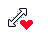 Diagonal Resize 2 Heart cursor