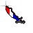 Red whtie blue scimmy cursor