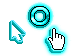 Flashing Neon Aqua and White Cursors cursor preview