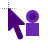 Purple filled person cursor