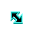 Flashing Neon Aqua and Black Diagonal Resize 1 cursor