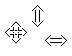 Black/White 3D Arrow Horizontal/Verktikal/Diagonal Cursors preview