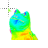Head dancing rainbow frog cursor