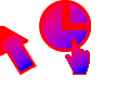 Red and blue pointy Cursors preview