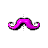Pink flying Moustache cursor