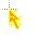 neon orange-yellow glitched cursor