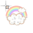 Cloudy Cloud animated with rainbow2  cursor