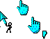 3D cyan pack 4 Cursors preview